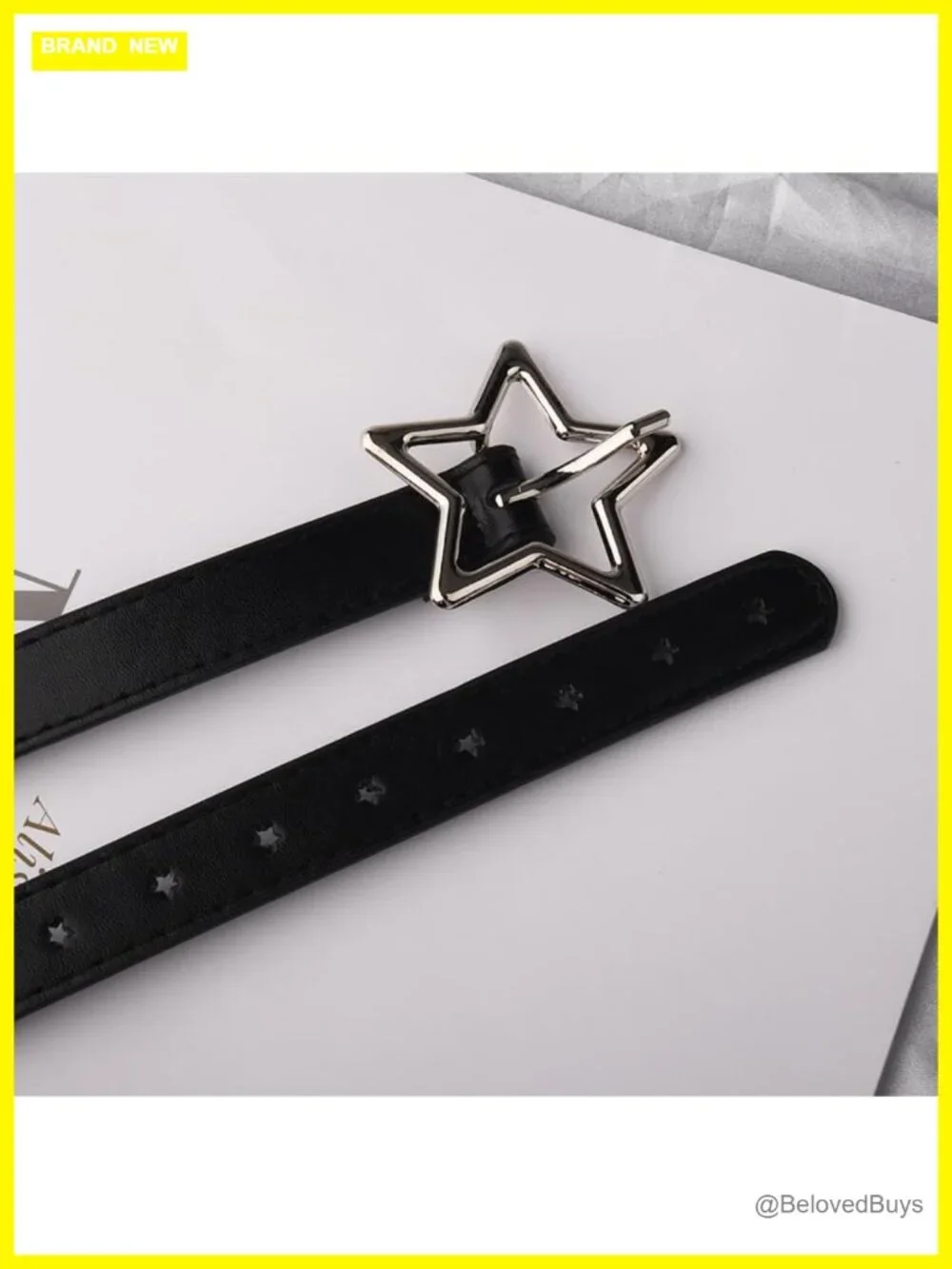 Retro Y2K Star Belt with Adjustable Faux Leather Waist Belt for Women